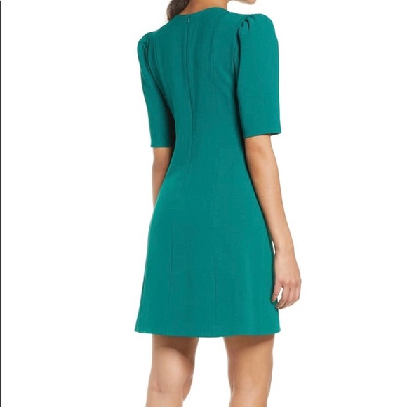 Eliza J Puff Sleeve Shift Dress NWOT green size 4 - Picture 2 of 15
